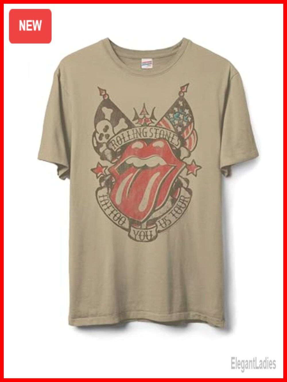 Rolling Stones Tattoo You US Tour Graphic T-Shirt Unisex Crew Neck Tee